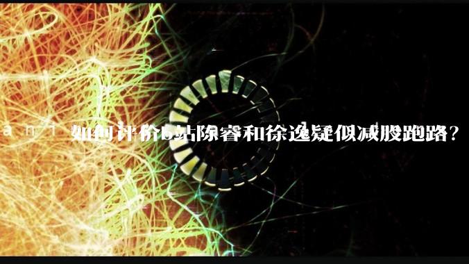 如何评价b站陈睿和徐逸疑似减股跑路？